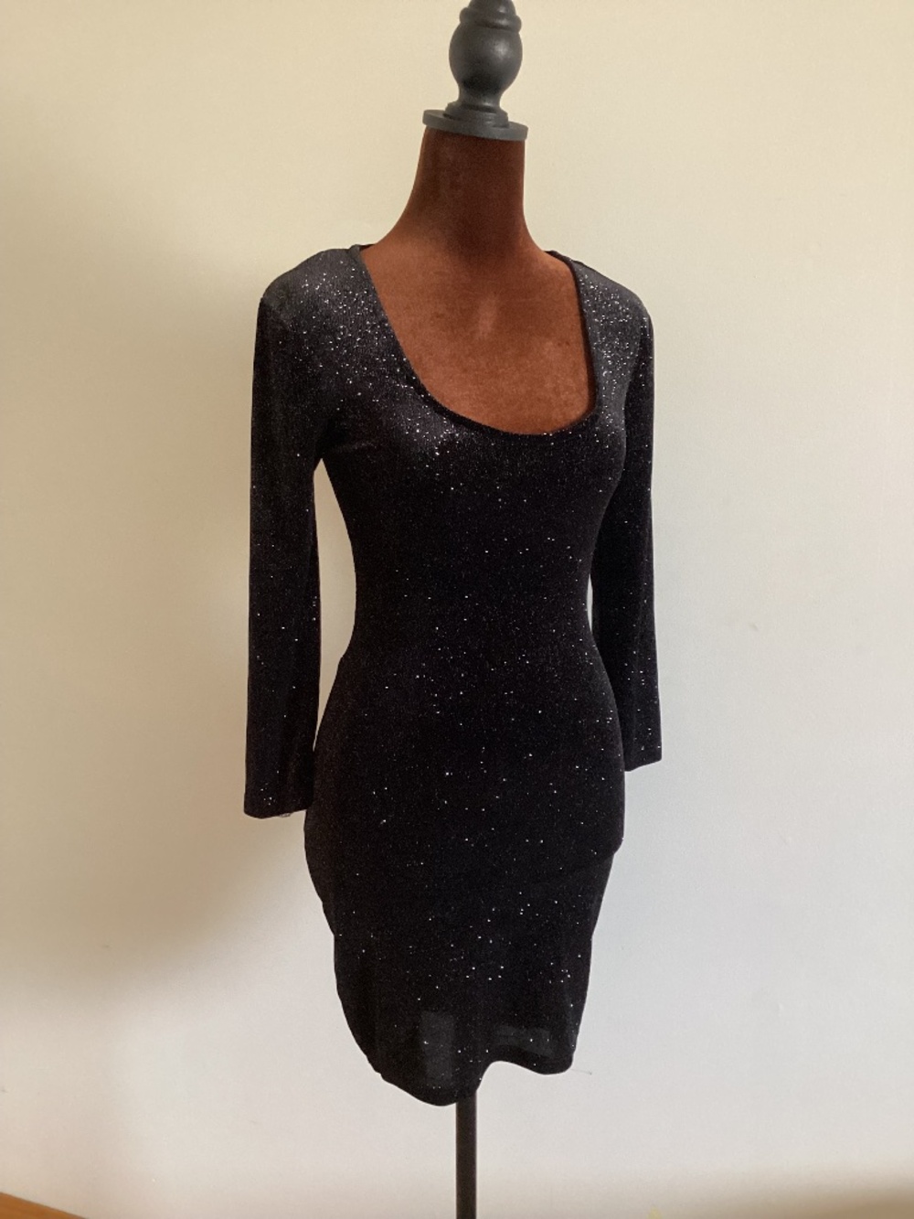 Sparkly floral lace back mini dress